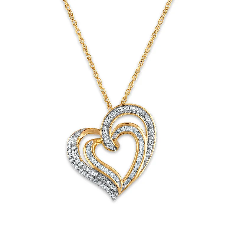 1/2 CTW Diamond Heart 18-inch Pendant in 10KT Yellow Gold