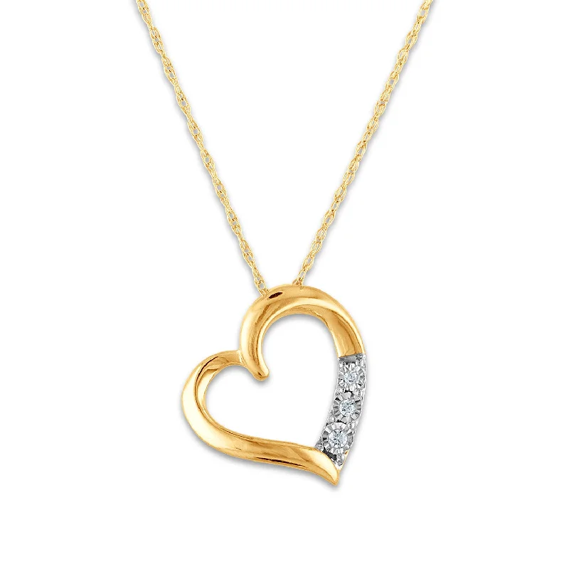 1/30 CTW Diamond Heart 18-inch Pendant in 10KT Yellow Gold