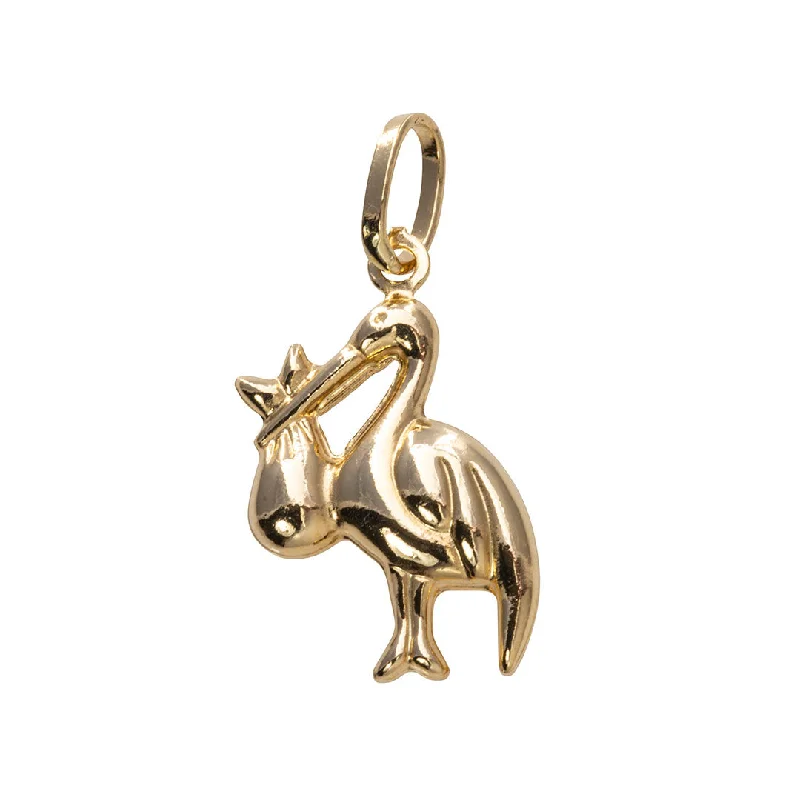 14K Gold Stork Charm