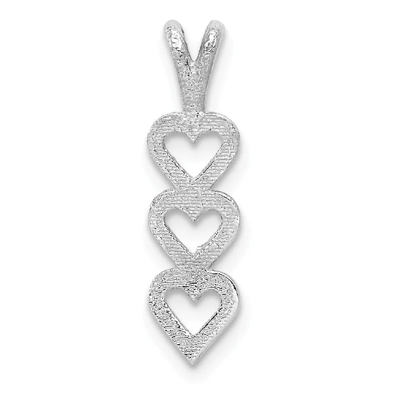 14KT White Gold 18X5MM 5MM Heart Pendant. Chain Not Included