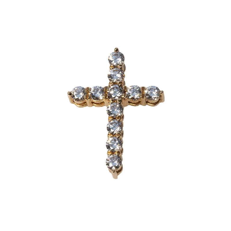 .50ct Diamond Cross 14K Yellow Gold Pendant