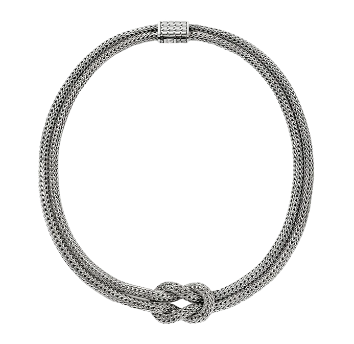 John Hardy Love Knot Sterling Silver Double Chain Necklace, 5mm