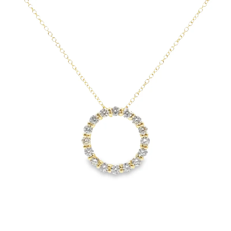 Yellow Gold Diamond Circle Pendant