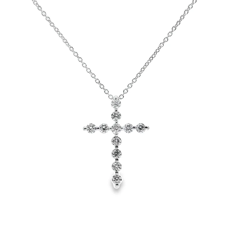 White Gold Diamond Cross Pendant