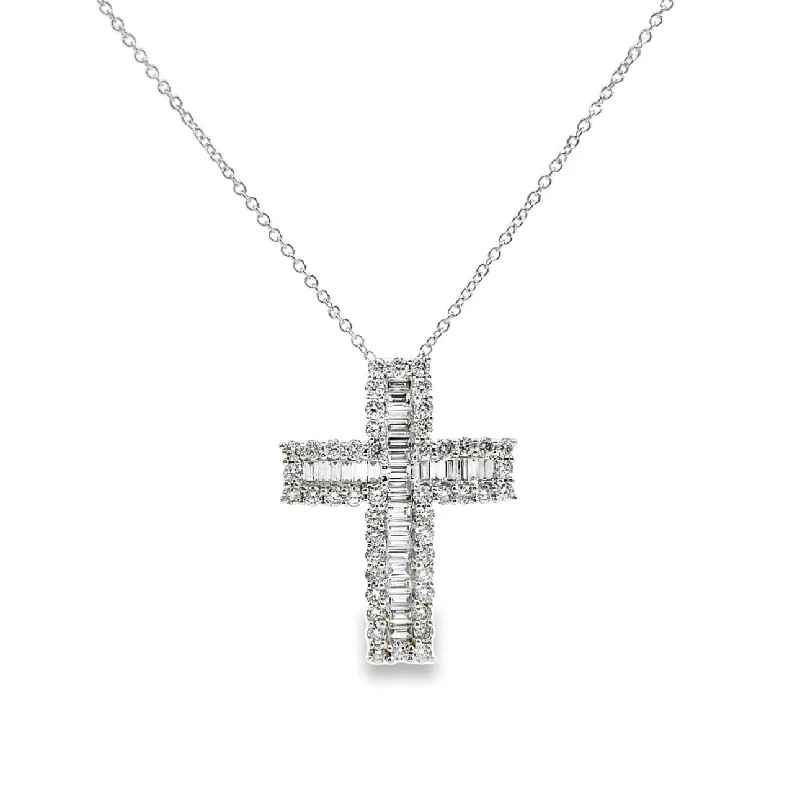 White Gold Diamond Cross Pendant