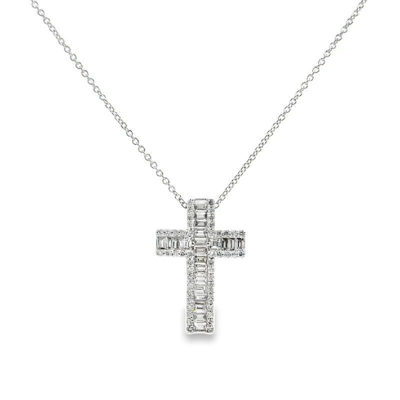 White Gold Diamond Cross Pendant