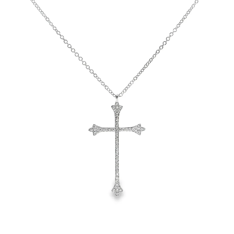 White Gold Diamond Cross Pendant