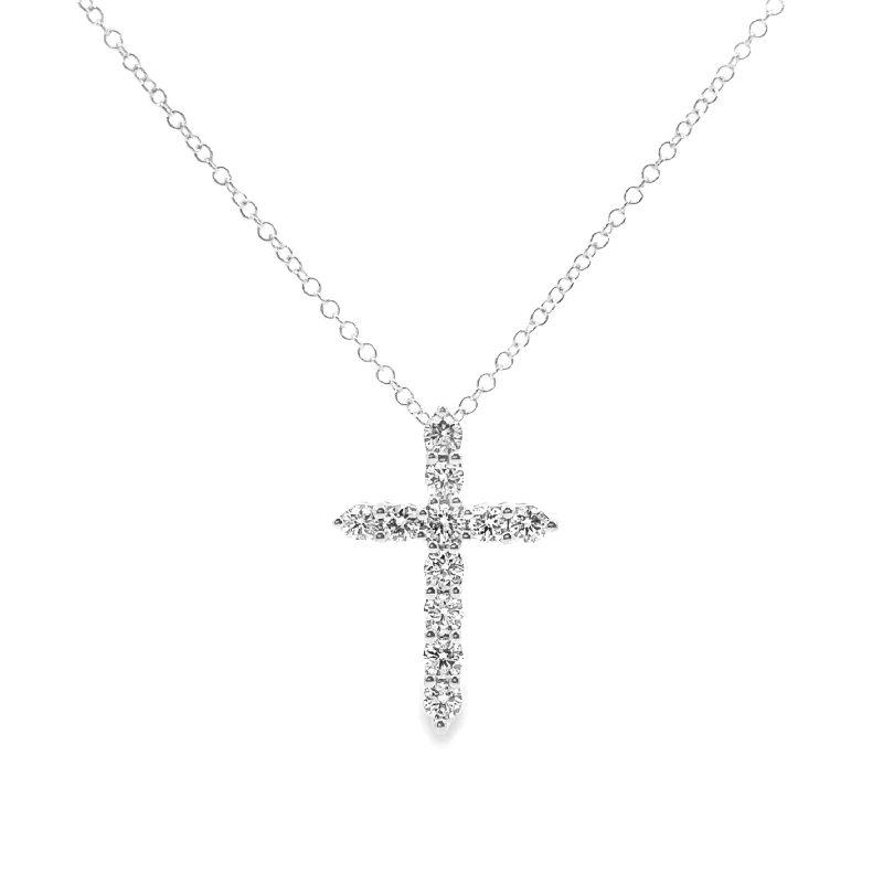 White Gold Diamond Cross Pendant