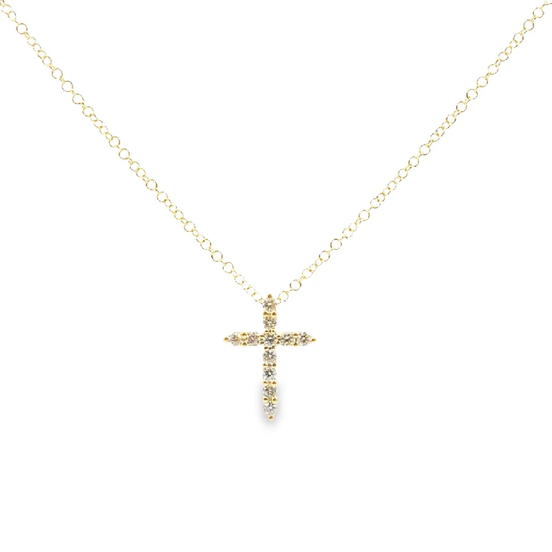 Yellow Gold Diamond Cross Pendant