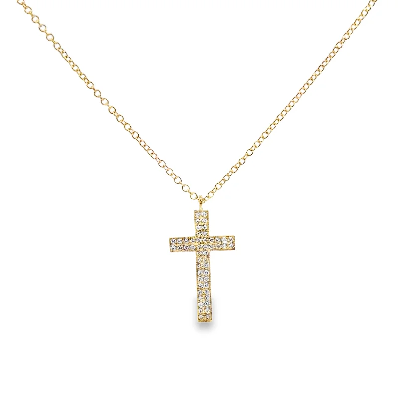 Yellow Gold Diamond Cross Pendant