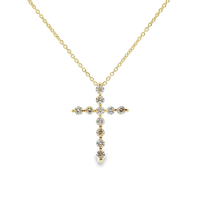 Yellow Gold Diamond Cross Pendant