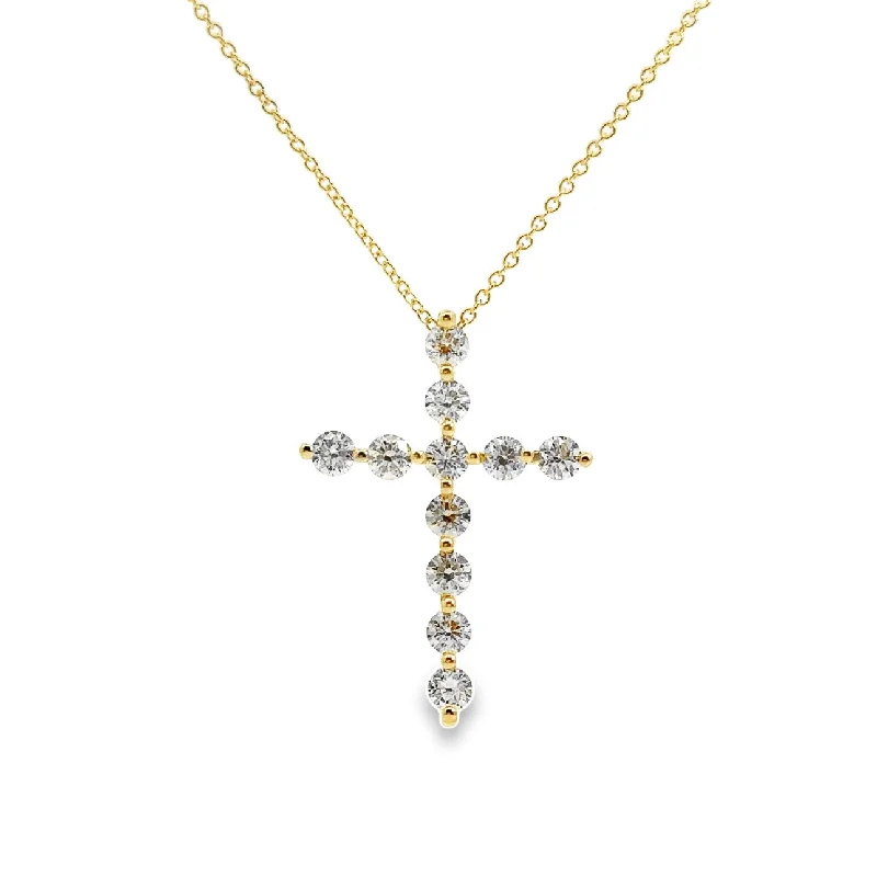 Yellow Gold Diamond Cross Pendant