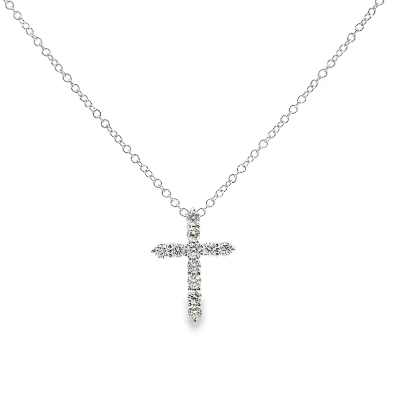 White Gold Diamnd Cross Pendant