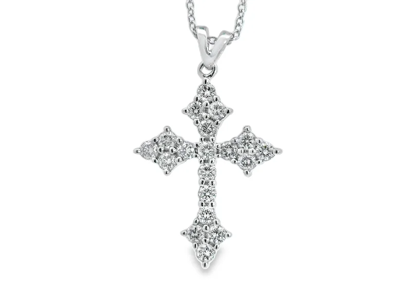 White Gold Diamond Cross Pendant