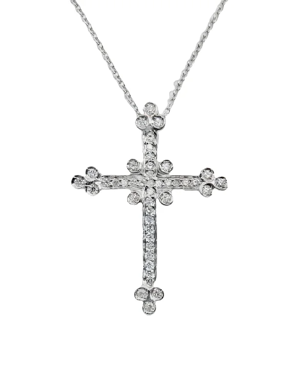 White Gold Diamond Cross Pendant