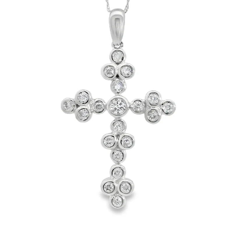 White Gold Diamond Cross Pendant