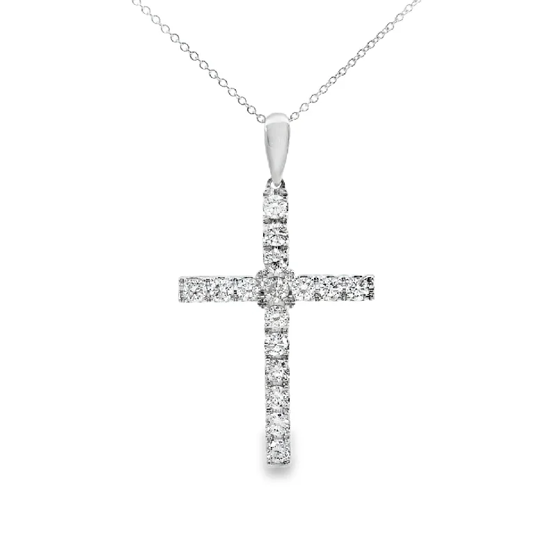 White Gold Diamond Cross Pendant