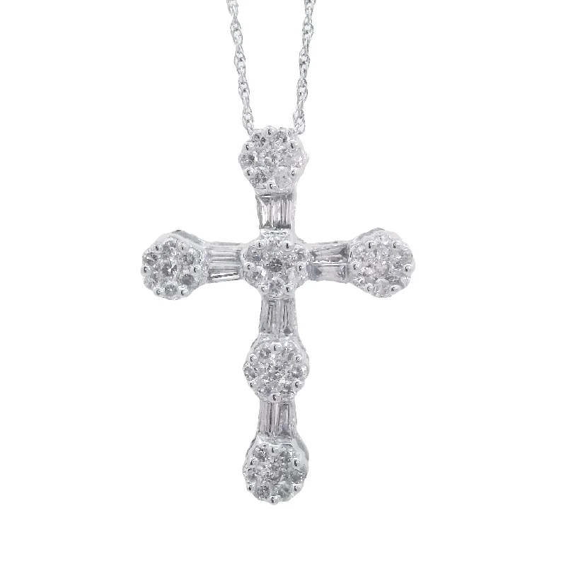 White Gold Diamond Cross Pendant