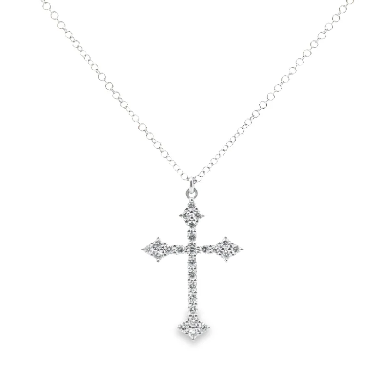 White Gold Diamond Cross Pendant