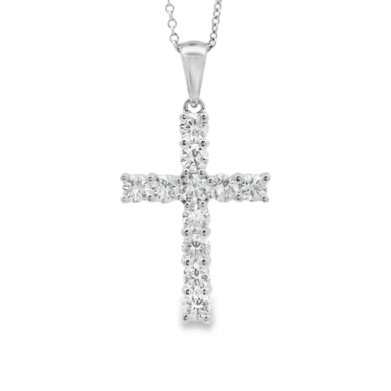 White Gold Diamond Cross Pendant