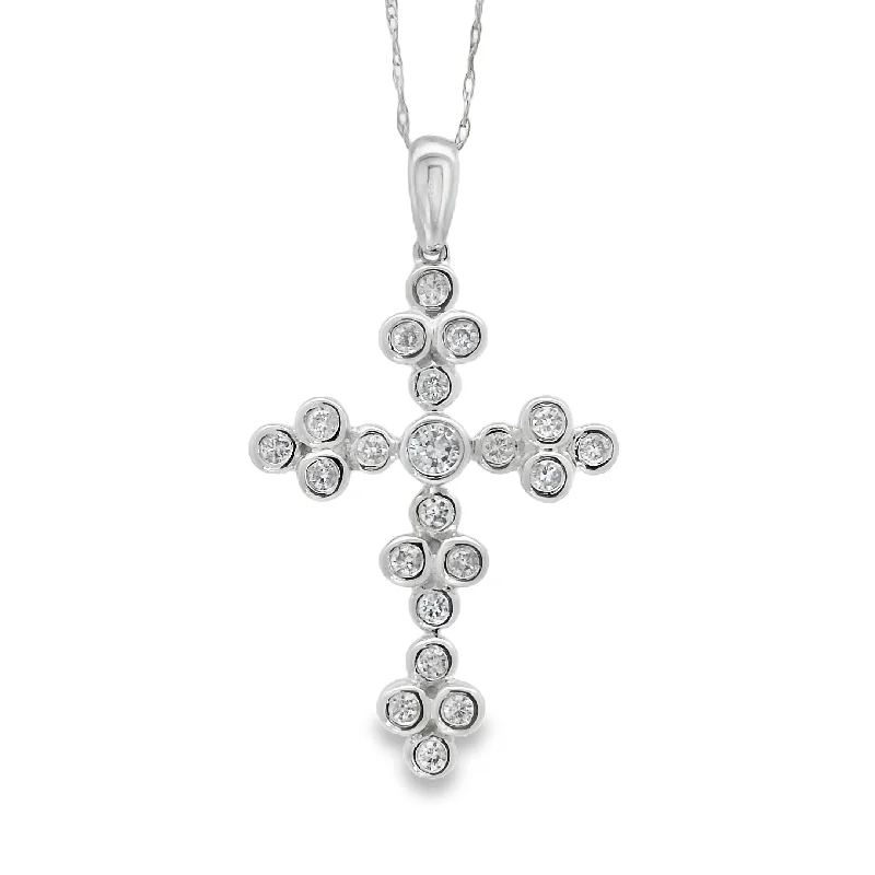 White Gold Diamond Cross Pendant