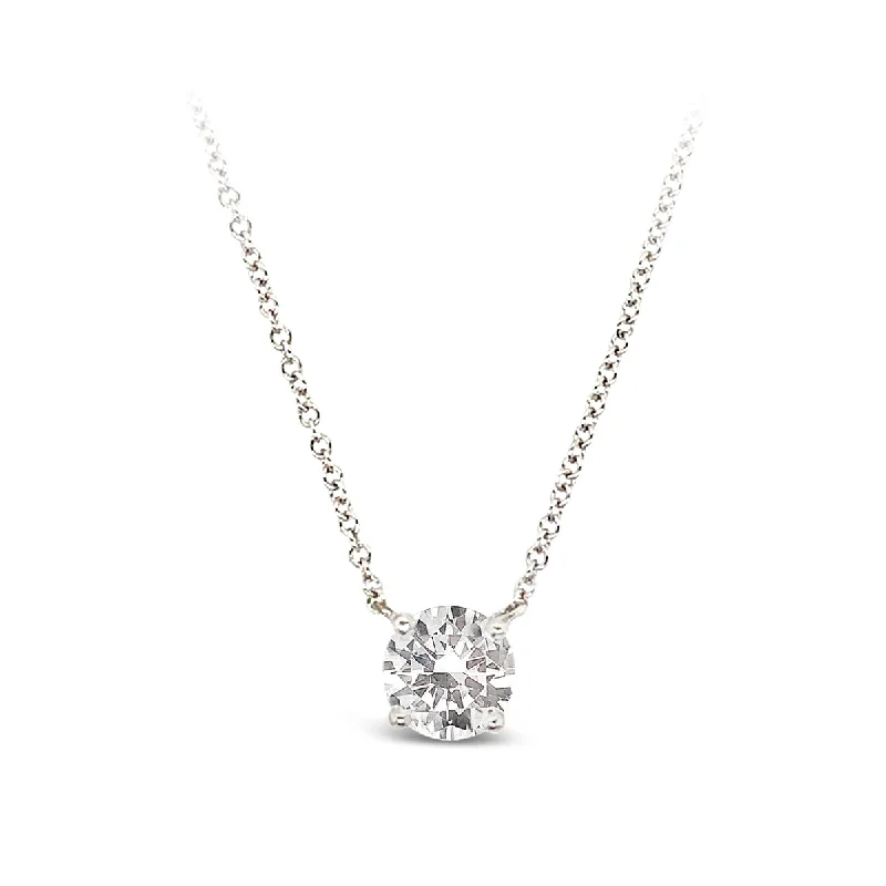 White Gold Diamond Solitaire Necklace