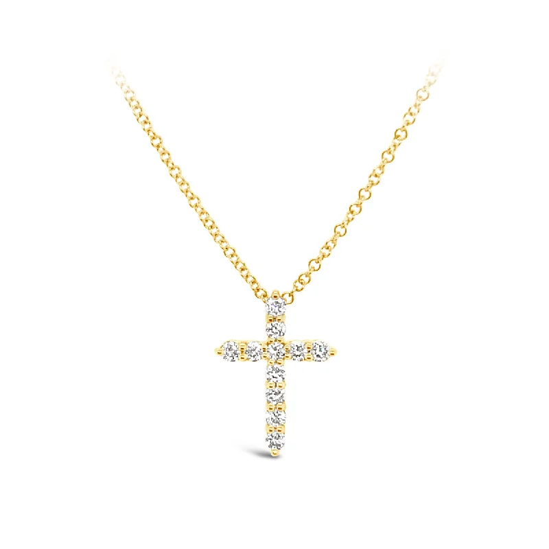 Yellow Gold Diamond Cross Pendant