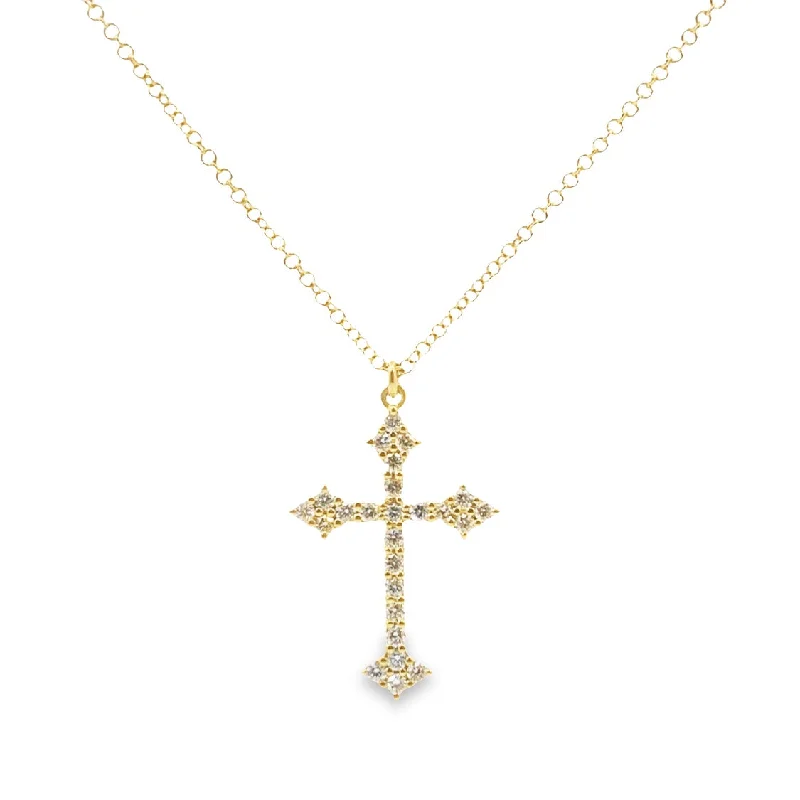 Yellow Gold Diamond Cross Pendant