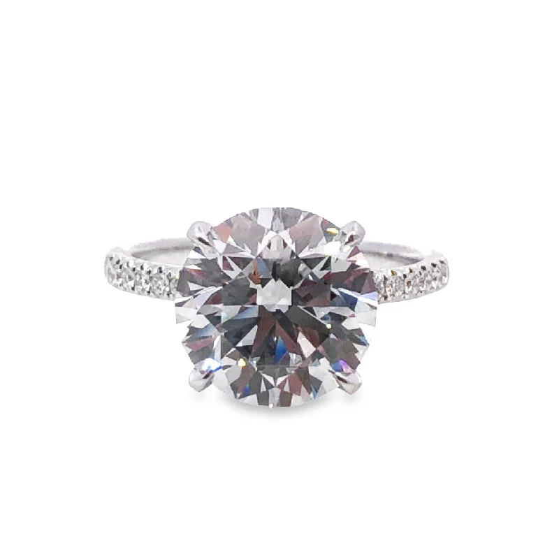 White Gold Hidden Halo Diamond Engagement Ring