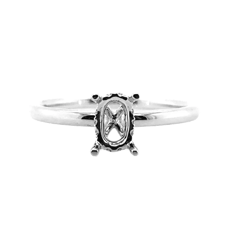 White Gold Hidden Halo Diamond Engagement Ring