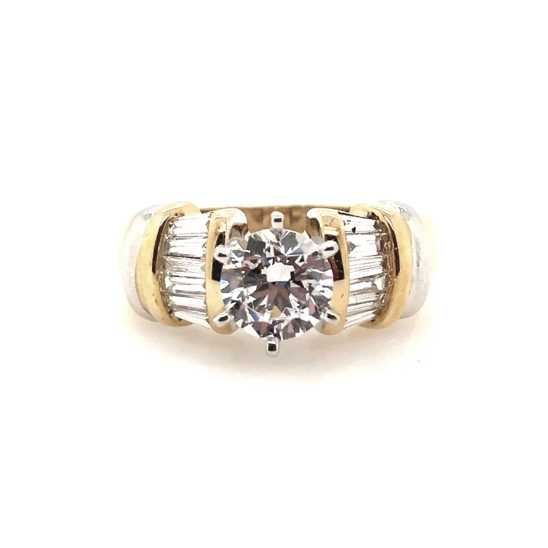 Yellow/White Gold Diamond Engagement Ring