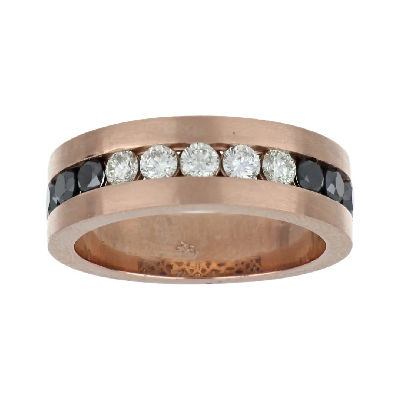 Black Diamond Men's Ring (Black Diamond 0.83 cts. White Diamond 0.61 cts.)