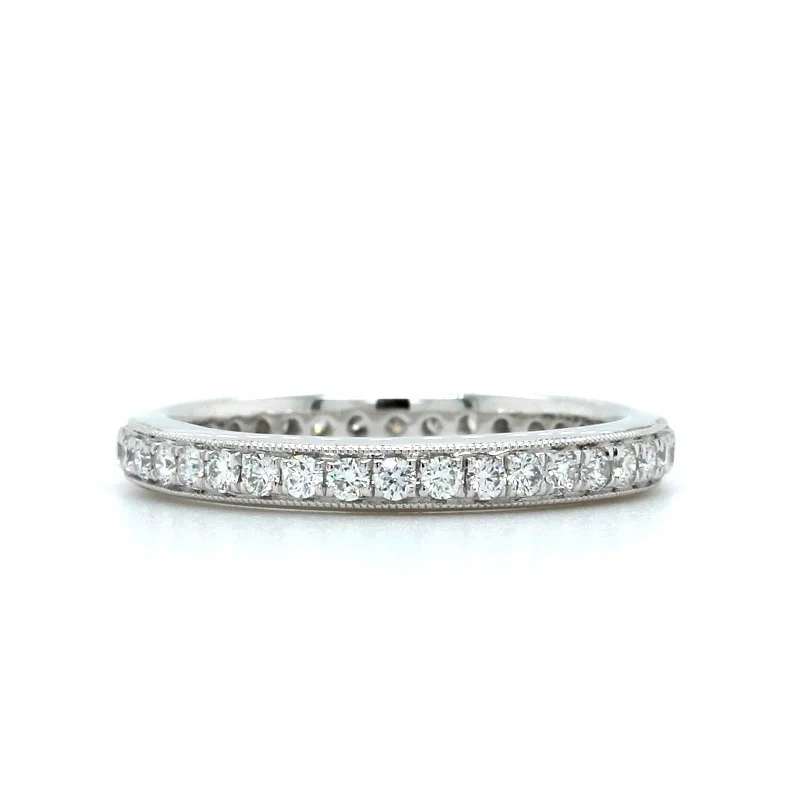 Platinum Milgrain Diamond Eternity Band