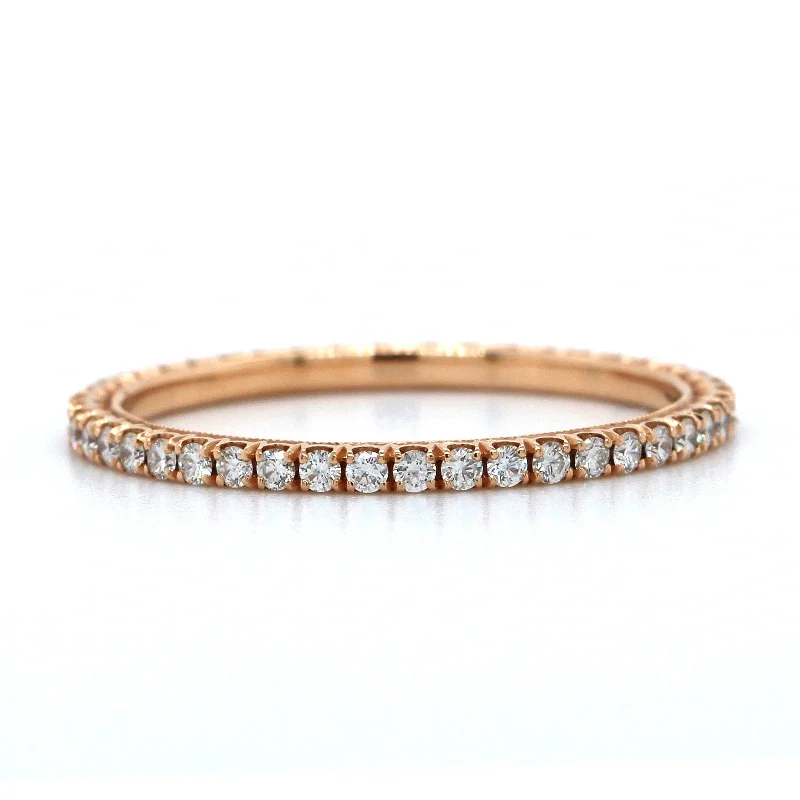 14K Rose Gold Prong Set Eternity Band