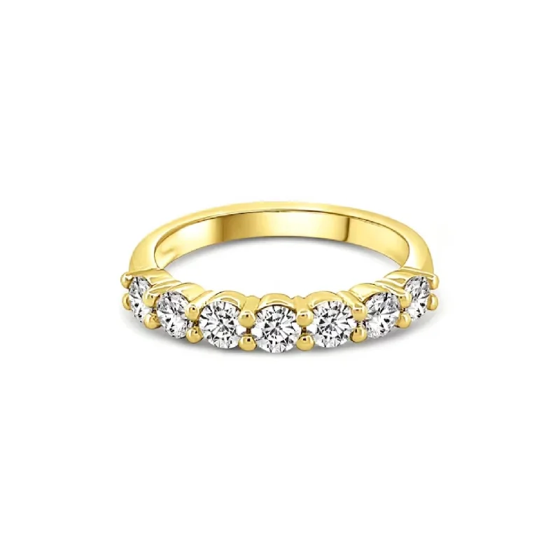 Lab Grown Yellow Gold Seven Stone Diamond Band