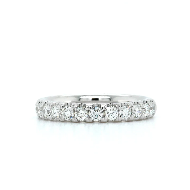 18K White Shared Prong Diamond Band