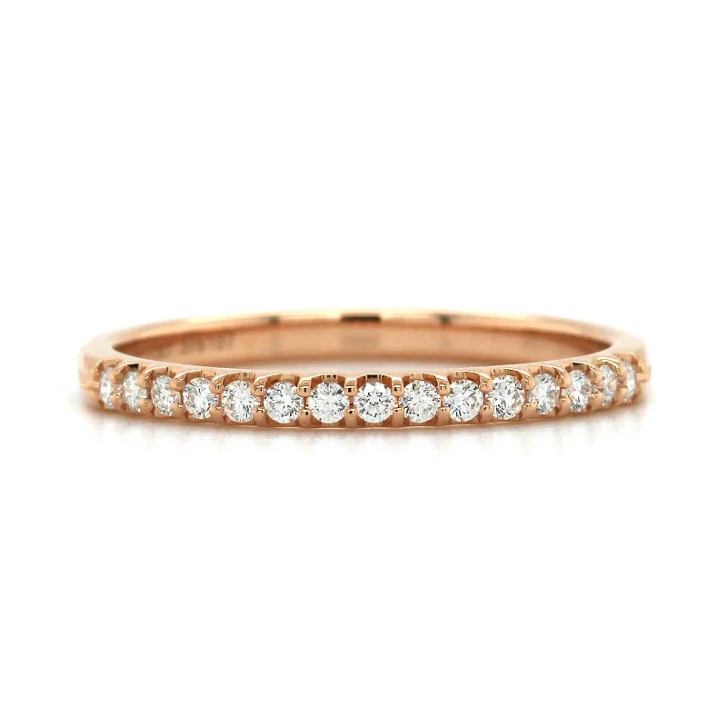 18K Rose Gold Shared Prong Diamond Band