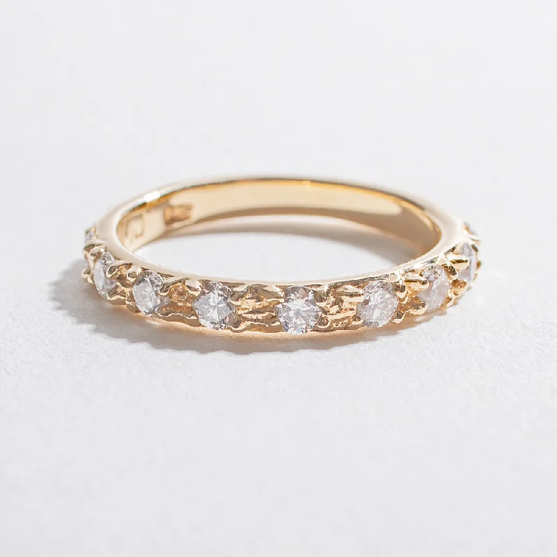 MATRIX TEXTURED WEDDING BAND | 14K GOLD & DIAMONDS