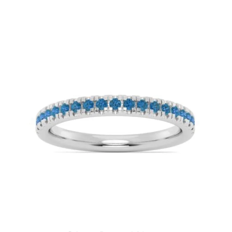 IMAGINE White Gold Blue Topaz Band