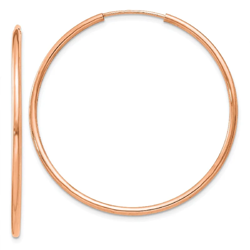 14KT Rose Gold 38X1.5MM Endless Hoop Earrings