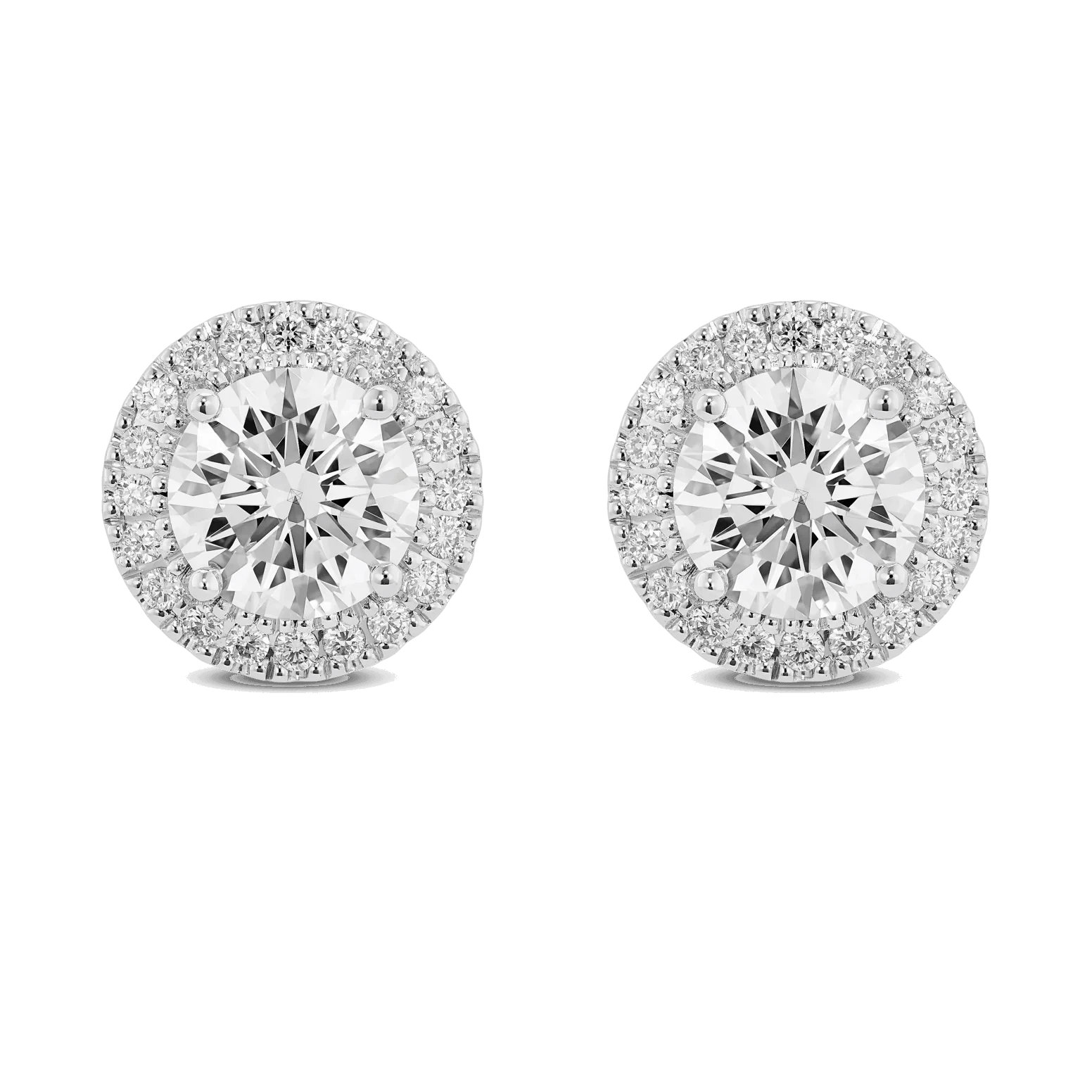 LIGHTBOX Lab-Grown Diamond 2 CT Halo Earrings with White Diamond