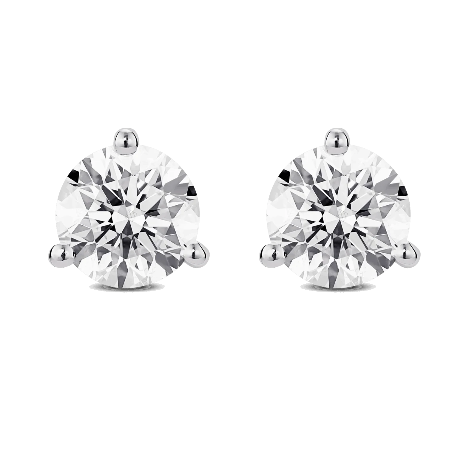 LIGHTBOX Lab-Grown Diamond 2 CT Round Solitaire Earrings with White Diamond