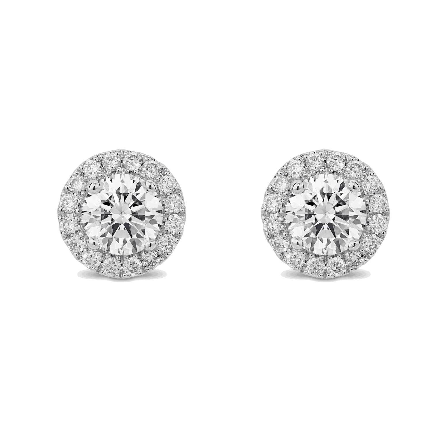 LIGHTBOX Lab-Grown Diamond 1 CT Halo Earrings with White Diamond