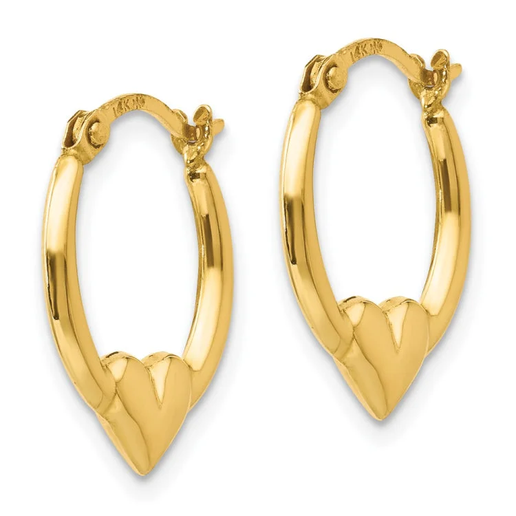 14k Madi K Heart Hoop Earrings