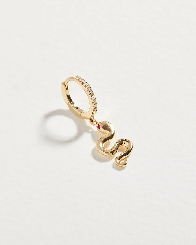 Serpent Ruby Pavé Huggie