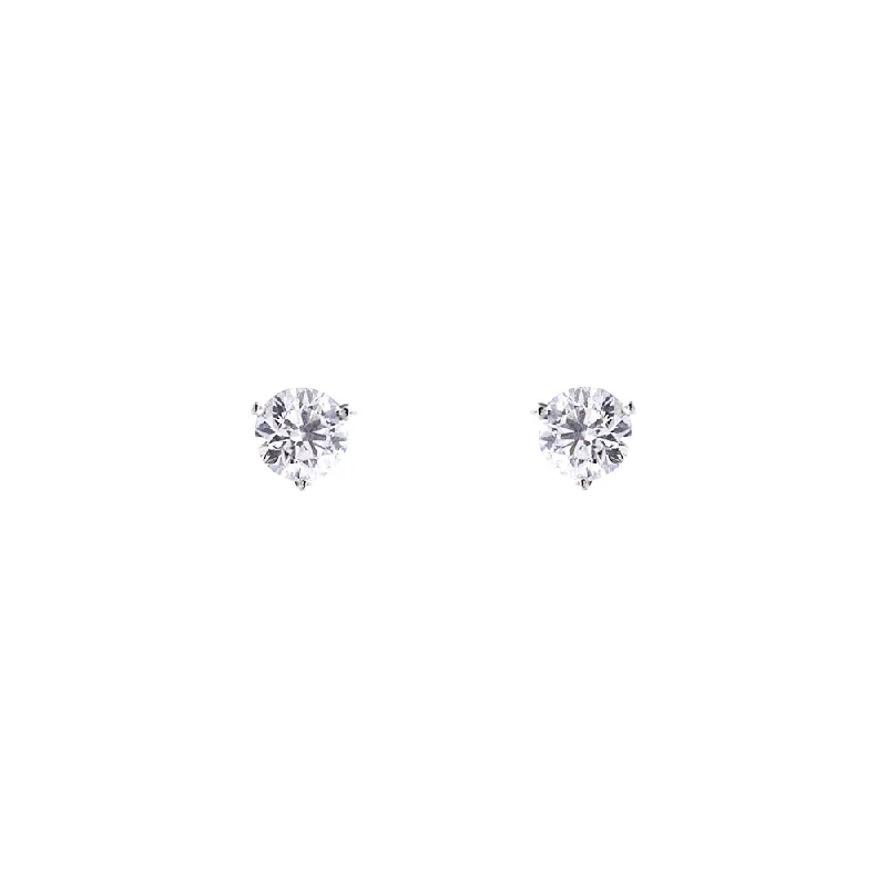 14 Karat White Gold Diamond Stud Earrings