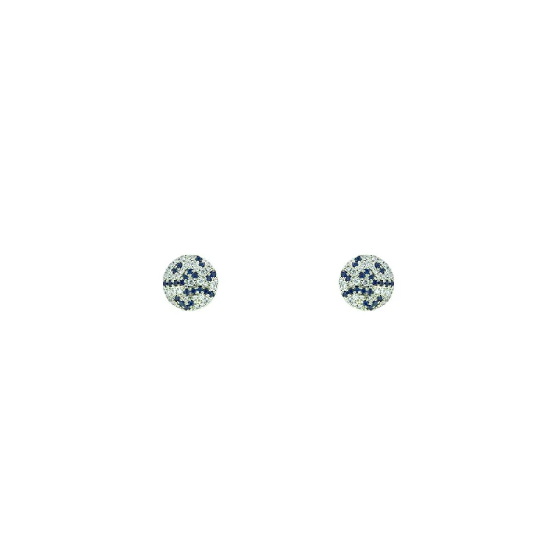 18 Karat White Gold Sapphire and Diamond Studs