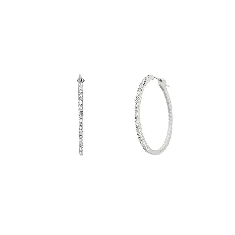 18 Karat White Gold Small Simple Elegance Hoop