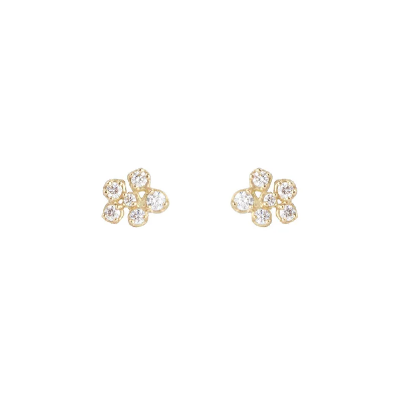 18 Karat Yellow Gold Festival Cluster Earring