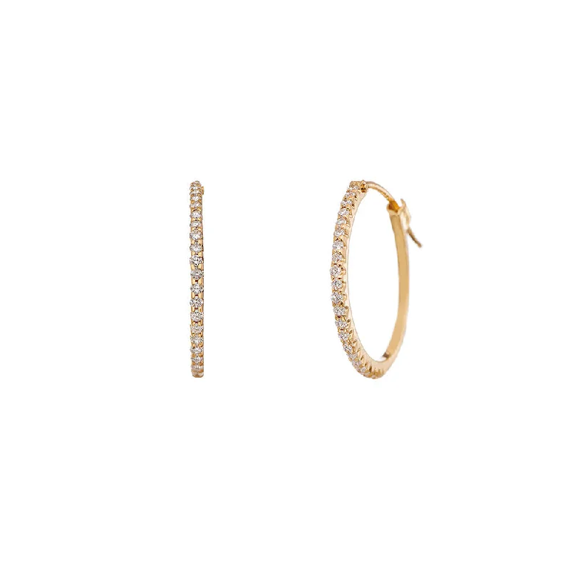 18 Karat Yellow Gold Small Simple Elegance Hoop